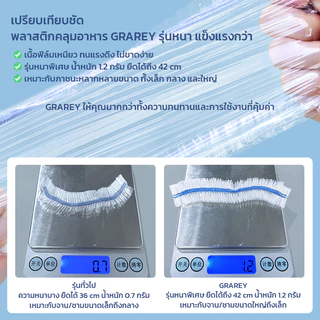 GRAREY ฟิล์มห่ออาหาร คุณภาพสูง ครอบอาหาร เก็บถนอมความสดของอาหาร ยืดหยุ่นระบายอากาศ แบบกล่องใช้สะดวก