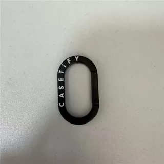 CASETiFY earphone case hook hanging chain keychain portable anti drop black metal ring buckle with original logo letters