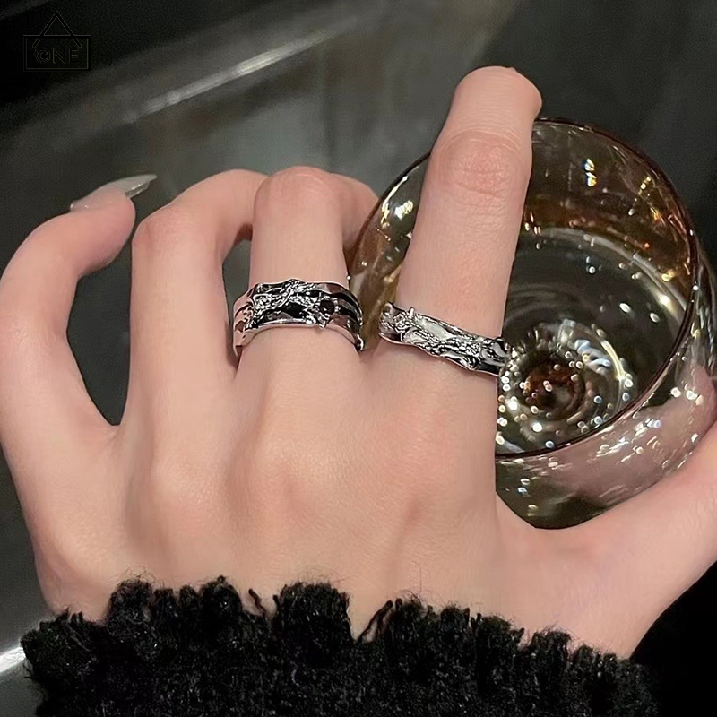 COD❤️แหวนรูปดาวเรียบง่ายสุดเท่แฟชั่นเปิดปรับได้ระดับไฮเอนด์เครื่องประดับสำหรับผู้ชายและผู้หญิง-a.one