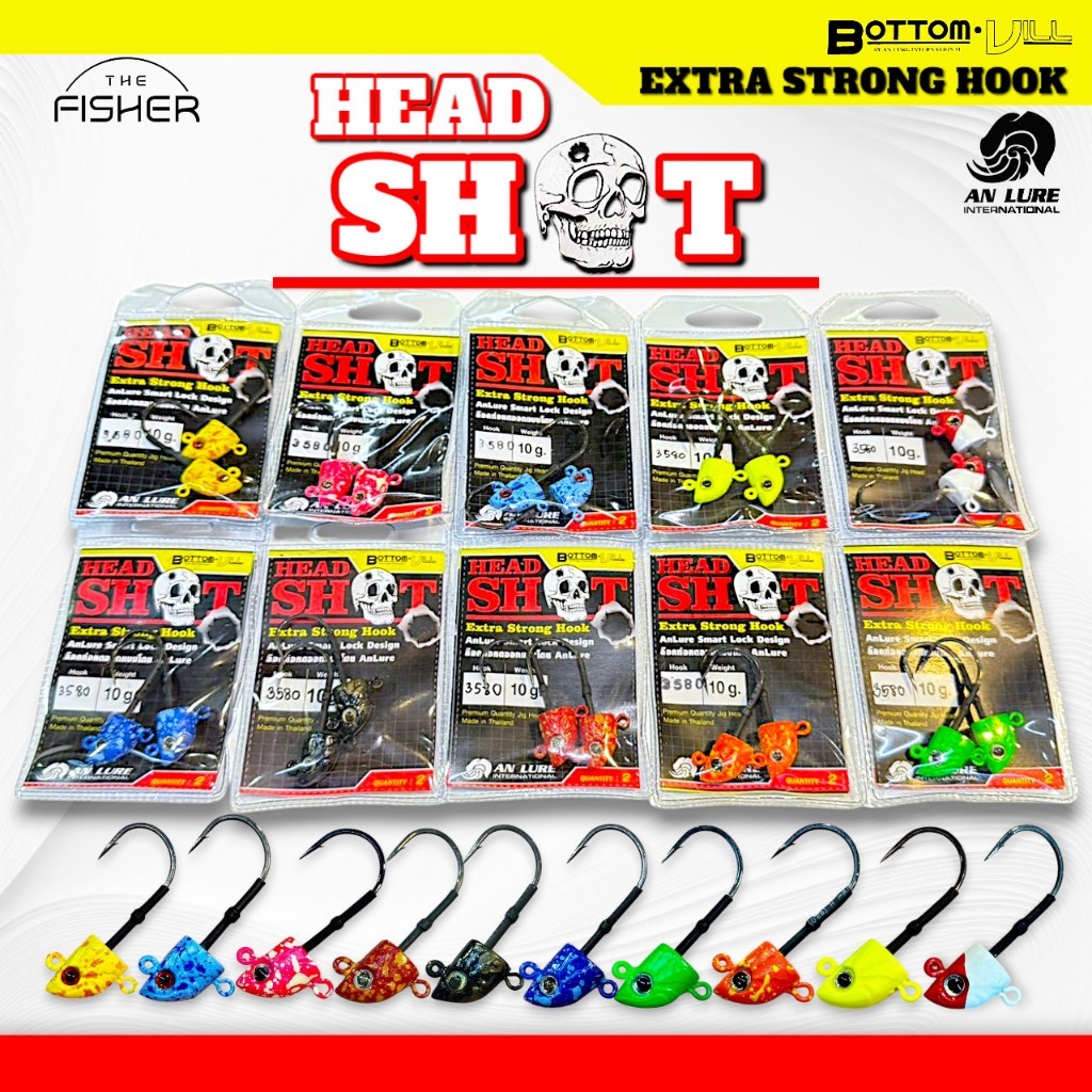 A04 ANLURE หัวจิ๊ก HEADSHOT BOTTOM VILL กรอเสถียรล๊อคท่อหด ไม่ทำลายเนื้อปลายาง