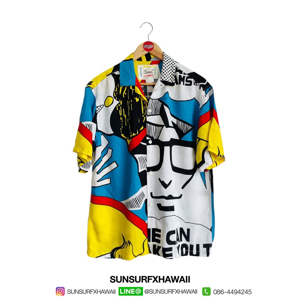 JAMS WORLD HAWAIIAN SHIRT 80's  "POP ARTS"