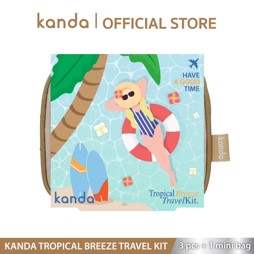 KANDA Tropical Breeze Travel Kit กันดะ ทรอปิคอล บรีซ ทราเวลคิท 3 pcs.+1 mini bag