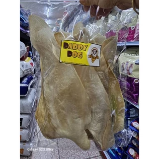 ขนมกัดแทะสำหรับสุนัข หูวัวเกรด A รองเท้าเชือกสี 500 g.Daddydog