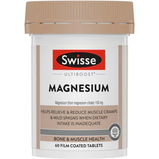 Swisse Ultiboost Magnesium 200 Tablets แมกนีเซียม ช่วยบรรเทาอาการปวดกล้ามเนื้อ อาการกระตุก