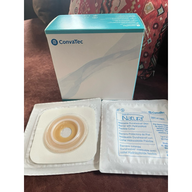 Convatec Sur-Fit Natura Flat Moldableแป้นสำหรับติดถุงหน้าท้อง แบบปั้นแต่ง เฉพาะแป้น 45mm/ถุงขนาด45 mm[1 ชิ้น]