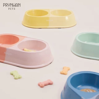 PRYNWAN Pets - Double Bamboo Bowl ชามอาหารสัตว์เลี้ยง ขนาด 200 ML