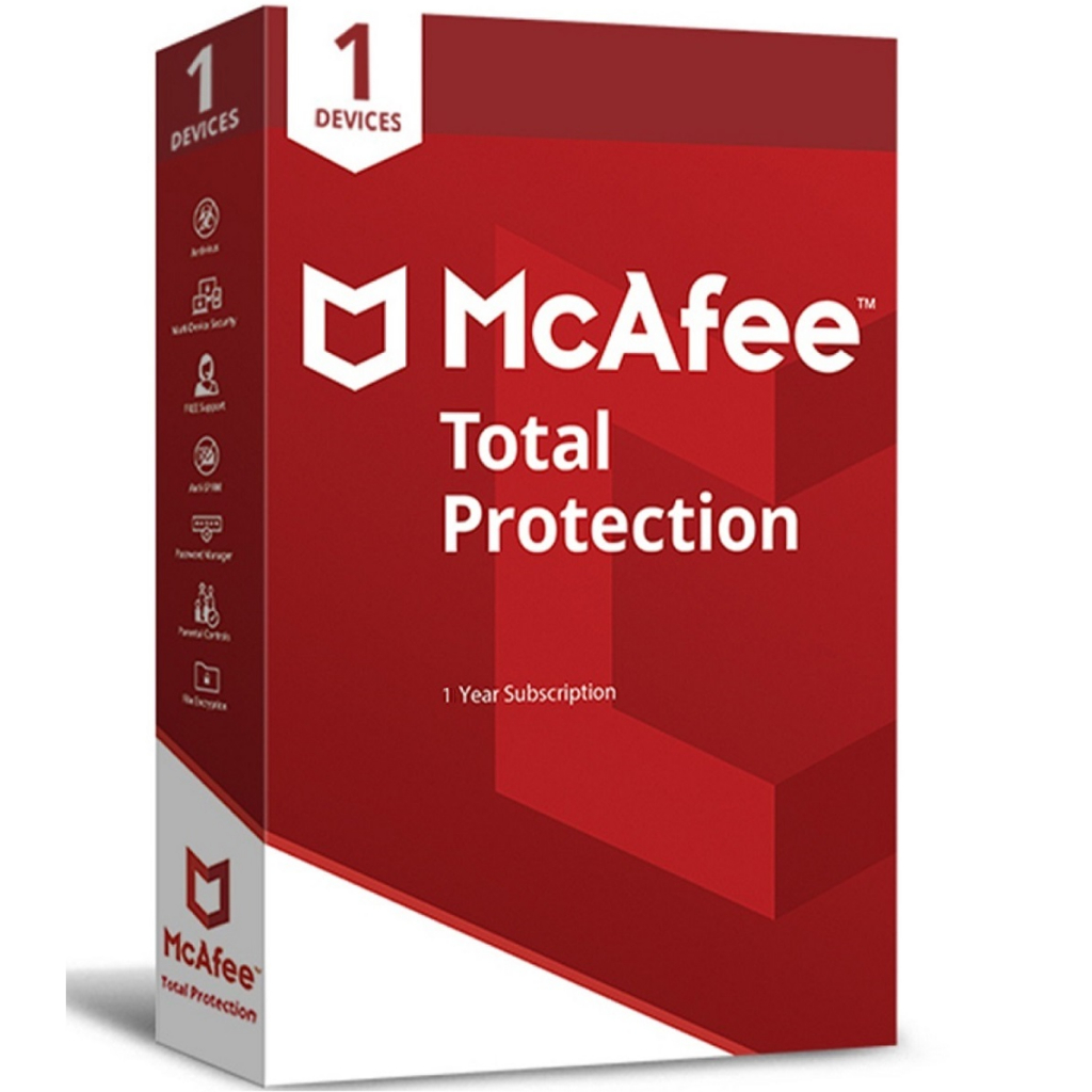 McAfee Total Protection, Cybersecurity Software (1Device, 1Year)