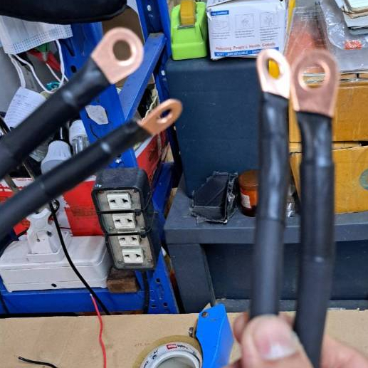 สายไฟแบตเตอรี่ เบอร์ 35 พร้อมหางปลาทองแดง 100A หนาอย่างดี สำหรับใช้งานแบตเตอรี่ที่ใช้กระแสมาก อินเวอ