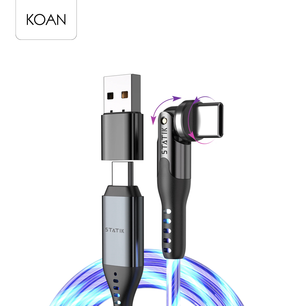 สายชาร์จ Statik PowerPivot Pro Glowing LED USB-C to USB-C / 1m