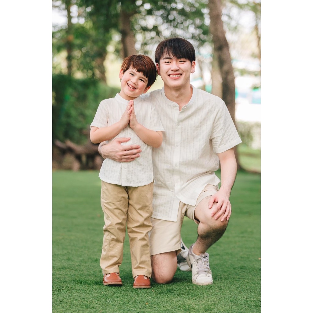 Brooklyn & Brighton - Top White Shirt Short Sleeve (Dad+Kids) SWB31 & SWD34