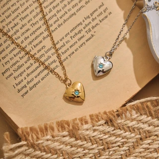 (พร้อมส่งวันถัดไป) earika.earrings - victorian heart locket สร้อยคอจี้หัวใจล็อกเกต วัสดุstainless steel ใส่อาบน้ำได้
