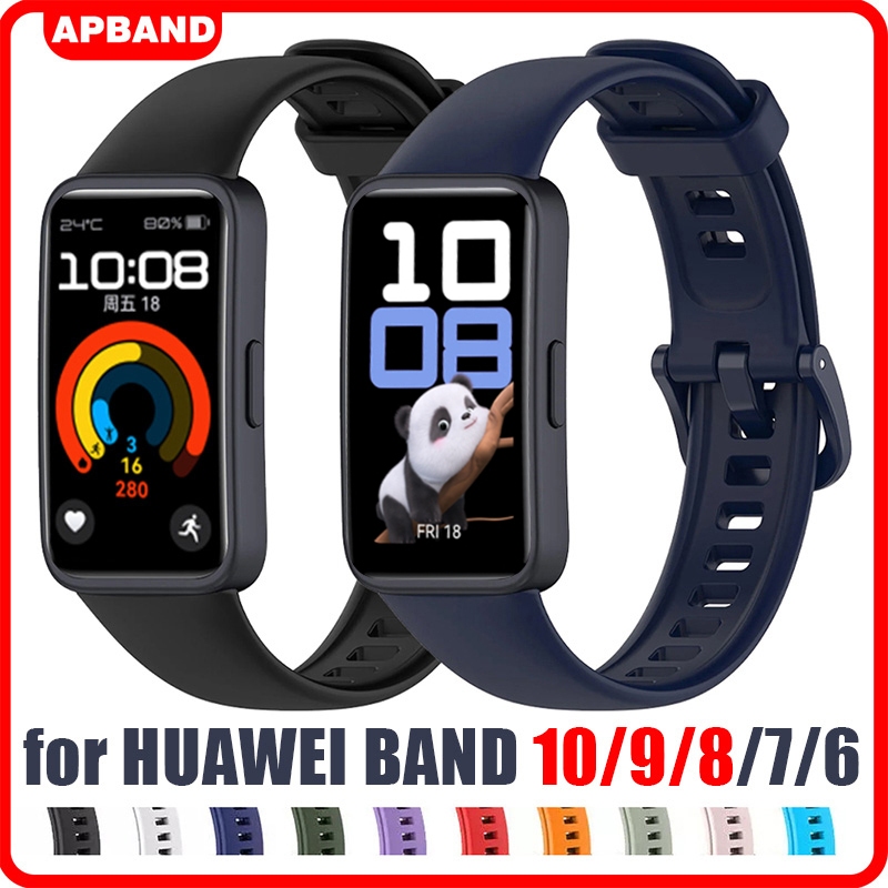 สร้อยข้อมือ Huawei Band 10 9 8 Huawei Band 7/8 9 10 NFC สมาร์ทนาฬิกาสายซิลิโคน สร้อยข้อมือ Huawei Band 6 Honor Band 7 6