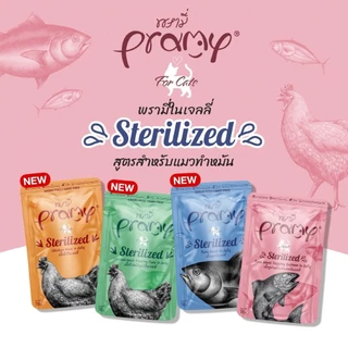 Pramy อาหารเปียกแมว 48ซอง คละได้ตามกำหนดทำจากปลาเนื้อขาว 100% โซเดี่ยมต่ำ หลากหลายสูตรให้เลือกสรร