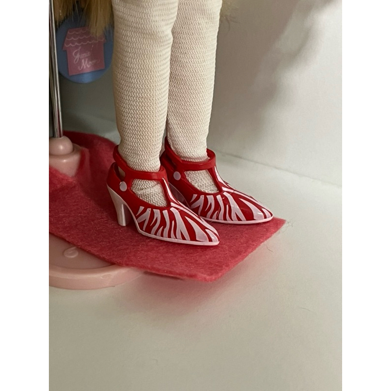 chunsangchunha pullip? doll shoes red pattern ร้องเท้าตุ๊กตา