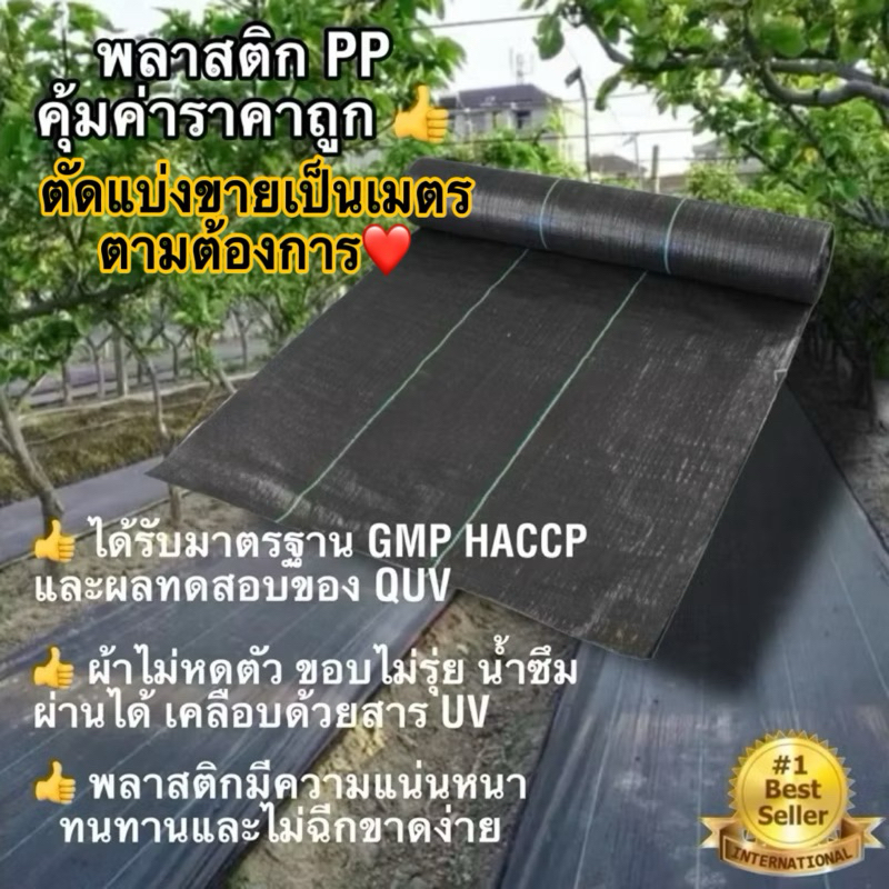 (แบบหนา) ผ้าคลุมดิน(เกรด A) ผ้าคลุมหญ้า พลาสติกคลุมวัชพืช น้ำซึมผ่านได้ คลุมวัชพืช **ตัดแบ่งเป็นเมตร (1 ชิ้น = 1 เมตร)