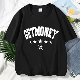 เทรนด์สตรีทลมสีดำและสีขาวจับคู่เสื้อยืดผ้าฝ้าย 100% ลำลองแขนสั้น M-2XL จัดส่งที่รวดเร็ว