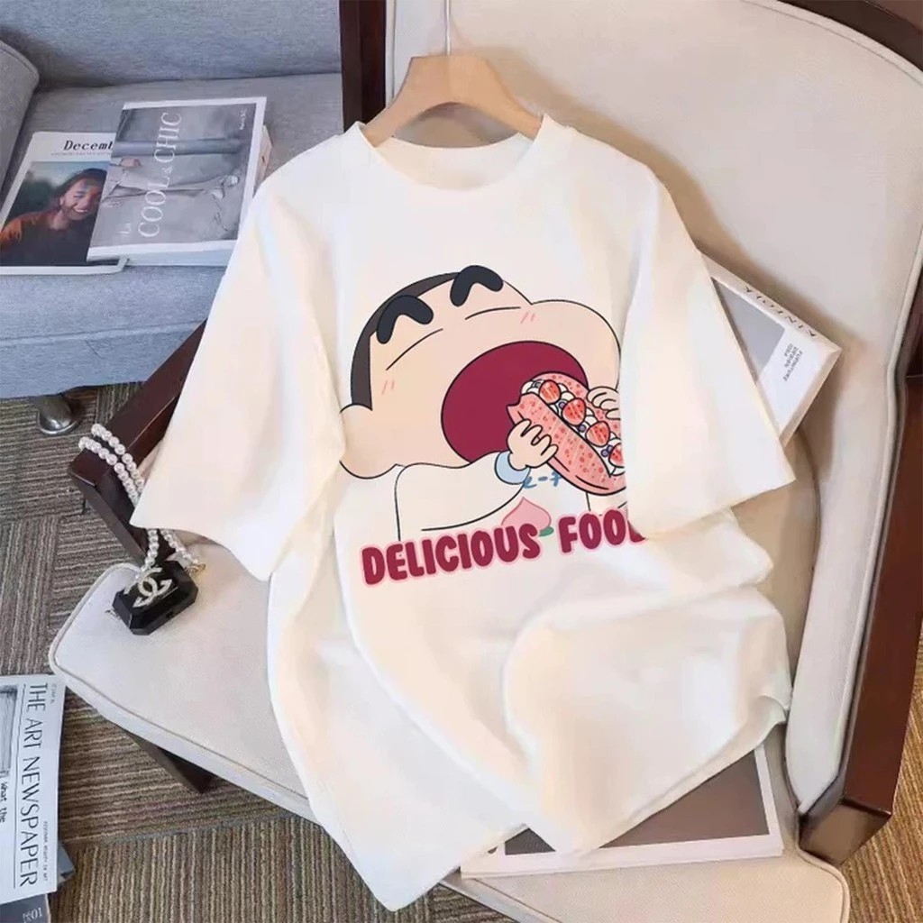 เสื้อยืด Oversize เสื้อ⚡"เครยอนชินจัง" t shirt โอเวอร์ไซส์ คอกลม ทรงหลวม ผ้าคอตตอน S-7XL ECB