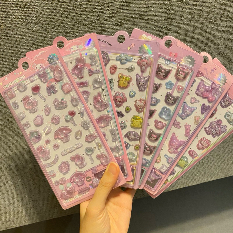 cutiepie-(พร้อมส่งเติมของทุกลายแล้วค่า ลิขสิทธิ์แท้💯)สติ๊กเกอร์ซานริ แบบนูน 1แผ่น สำหรับตกแต่ง ลิขสิทธิ์แท้