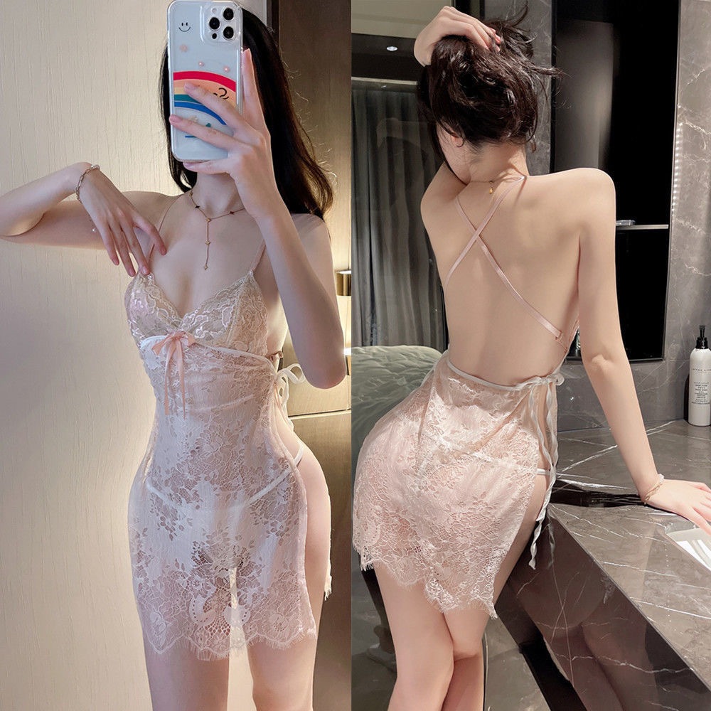 🌸🌸เดรสลูกไม้เซ็กซี่ ชุดนอนซีทรูเซ็กซี่😘😘 วัสดุตาข่ายซีทรู บาง โปร่งแสง และเบา จัดส่งจากประเทศไทยQQ_005