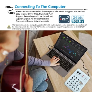 Audio mixer RE-405 สถานีปรับเสียงแบบพกพา mini บันทึก เวที ร้องเพลง built-in Bluetooth
