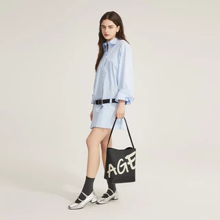 AGE FREE Gabine bag กระเป๋าทรงถังลายคลาสสิกแบบสะพายข้างกระเป๋าาถือbucket bag