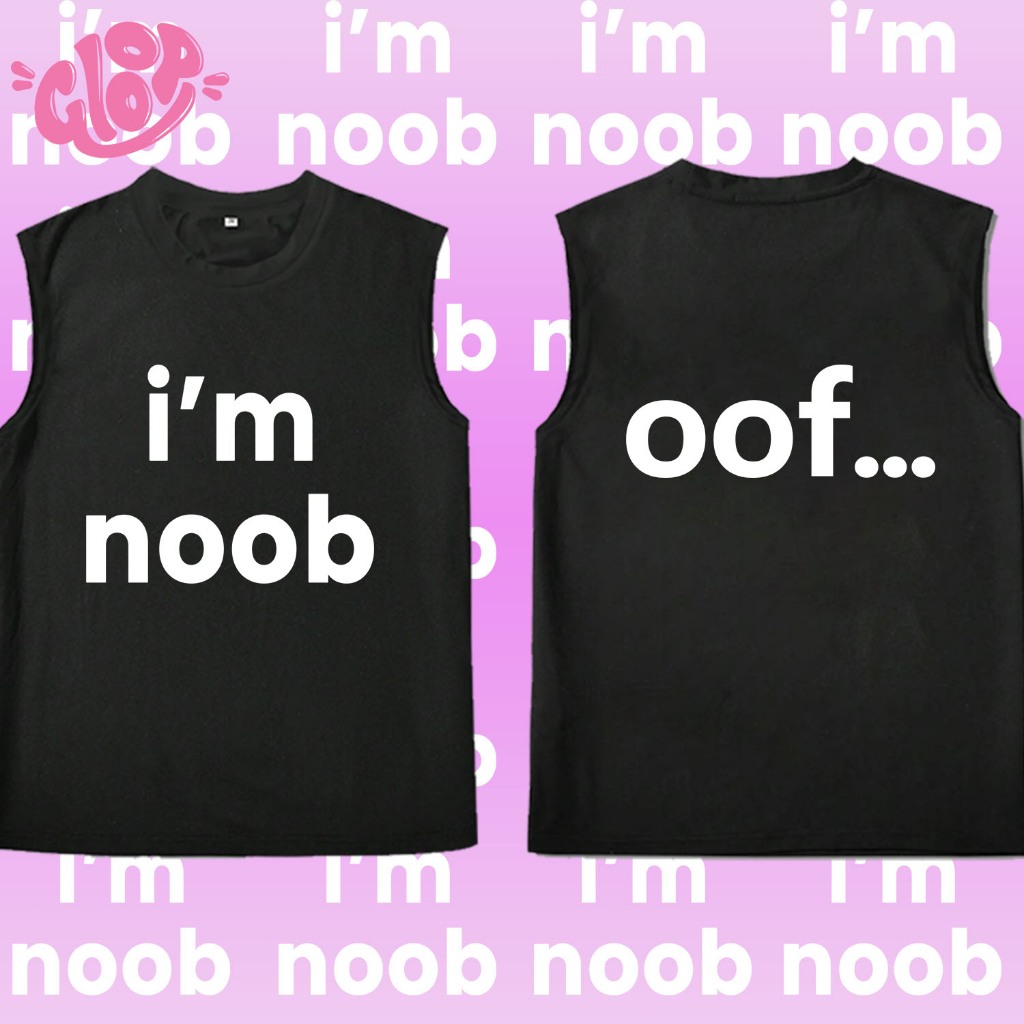 I'm noob ชายเสื้อยืดแขนกุดสีดำ 2 สี noob men