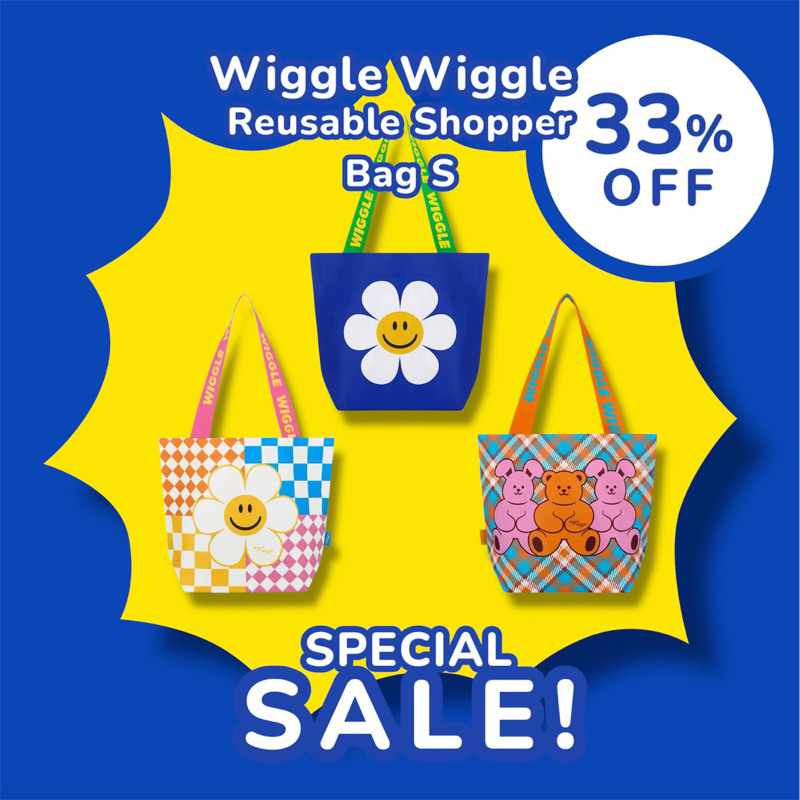 ✅ ขายดี Wiggle Wiggle Reusable Shopper Bag S กระเป๋าช้อปปิ้ง ลายใหม่ ไซส์ S