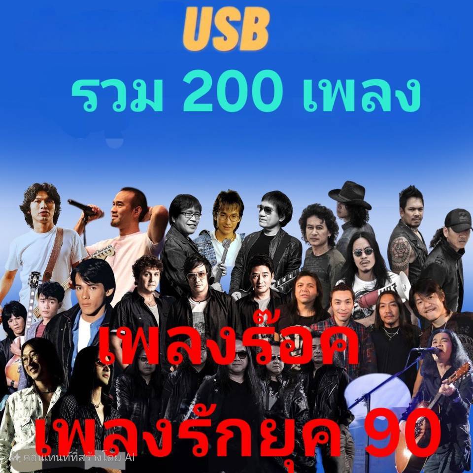 แฟลซไดร์ฟ USB-MP3 ชิวๆ สบายๆ กับ รวมมิวสิคร๊อคในตำนานรัก (มี 200 ร็อกในตำนานรัก)