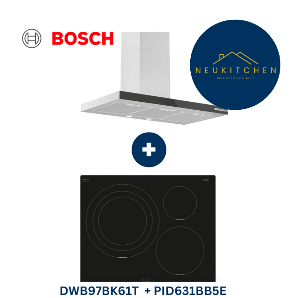 BOSCH ชุดเซ็ต เครื่องดูดควัน รุ่นDWB97BK61T + เตาเซรามิค 60 ซม. รุ่นPID631BB5E