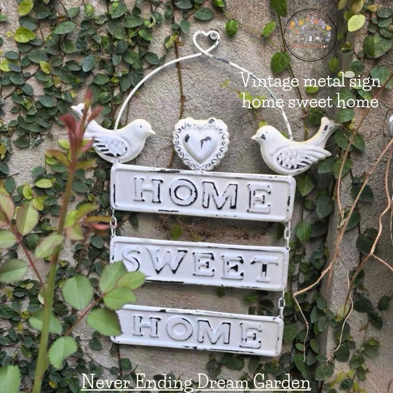 Vintage metal sign home sweet home ป้ายโลหะวินเทจhome sweet home สำหรับแต่งสวน