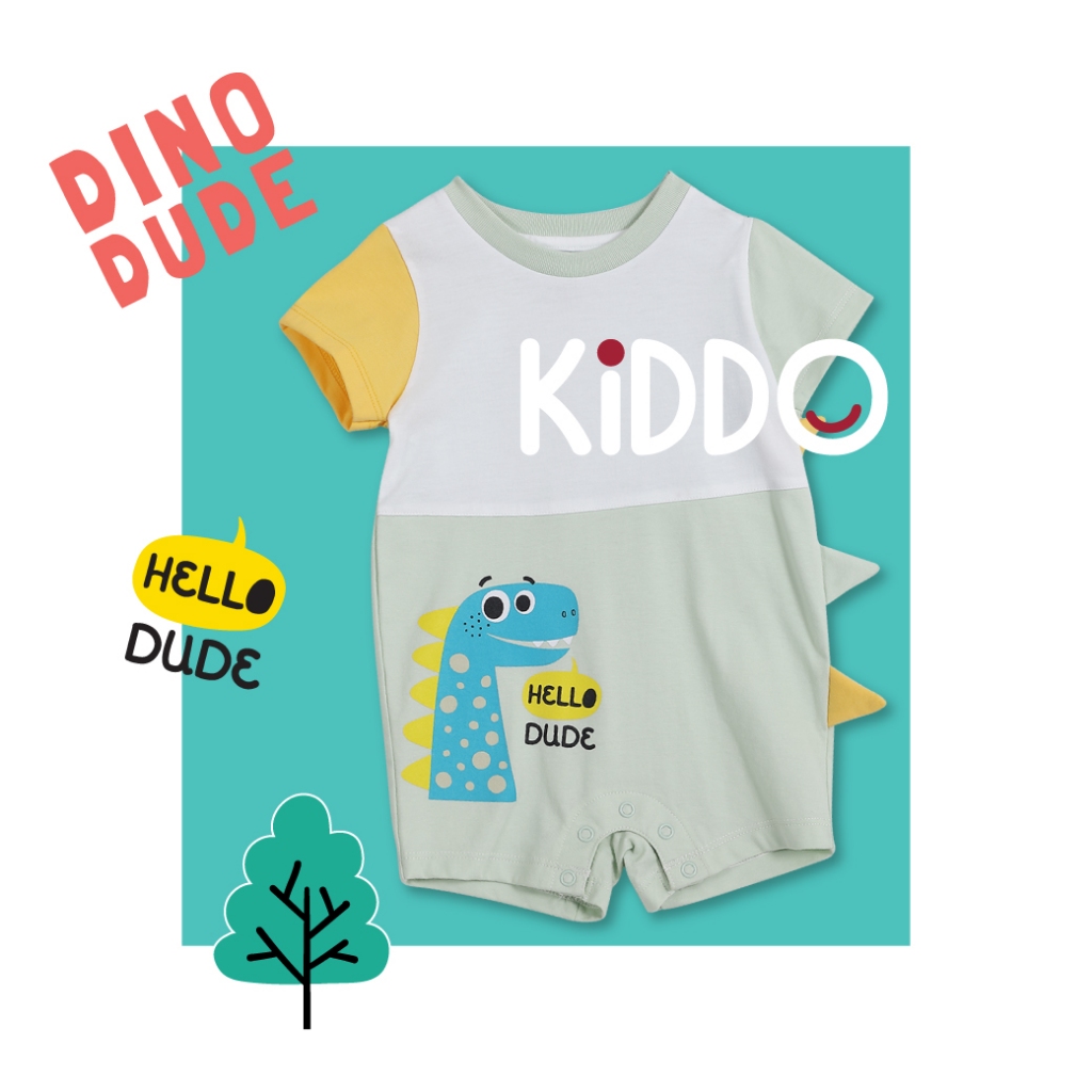 ENFANT (อองฟองต์) BSC KIDDO by Enfant ชุดหมีสั้น สำหรับเด็ก 1-2 ปี คอลเล็กชั่น DINO DUDE สีเขียว