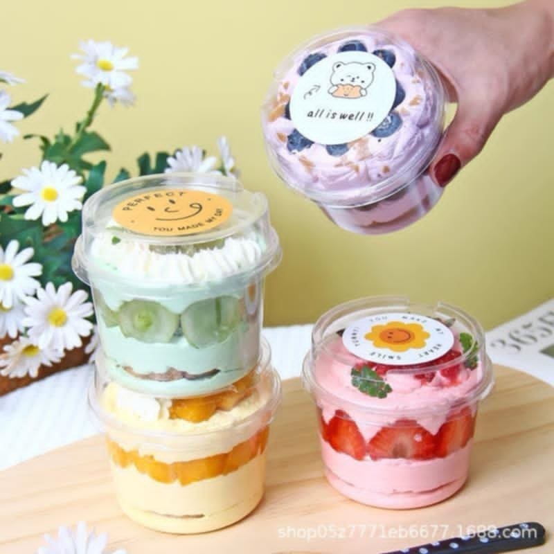 กล่องใส่ขนม-ถ้วยพุดดิ้ง-กล่องใส่เค้กแบบใส250ml