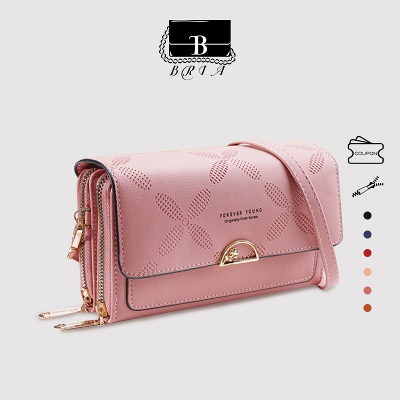 BRIA มาใหม่ กระเป๋าสะพาย กระเป๋าสะพายข้างผู้หญิง พร้อมส่งกระเป๋าสตางค์ใบยาวสะพายได้แฟชั่นเกาหลี SHOULDER BAG