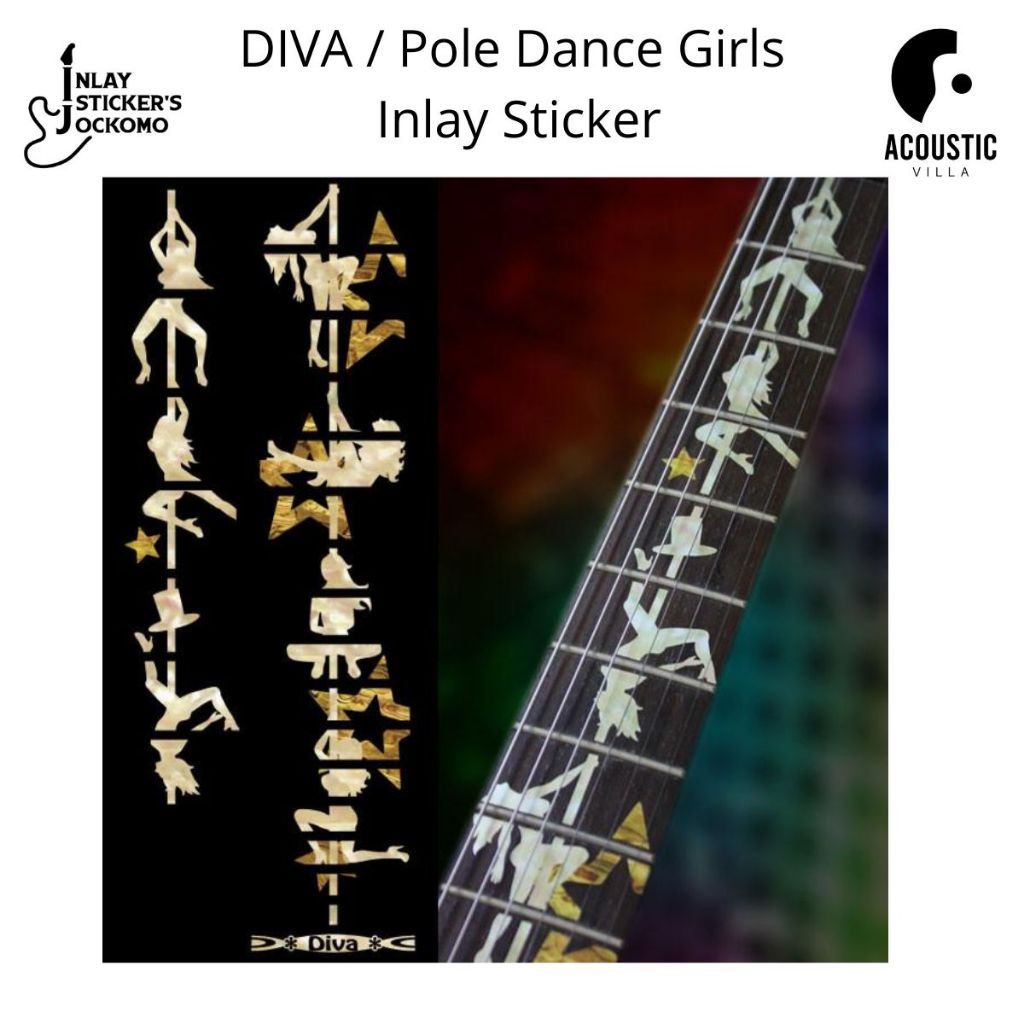 DIVA Pole Dance Girls Inlay Sticker for Guitar
