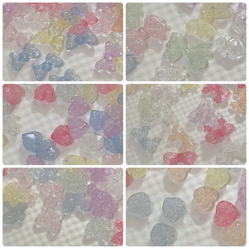 (A001)ลูกปัดเกล็ดหิมะ มีหลายแบบ ลูกปัดตกแต่งdiy