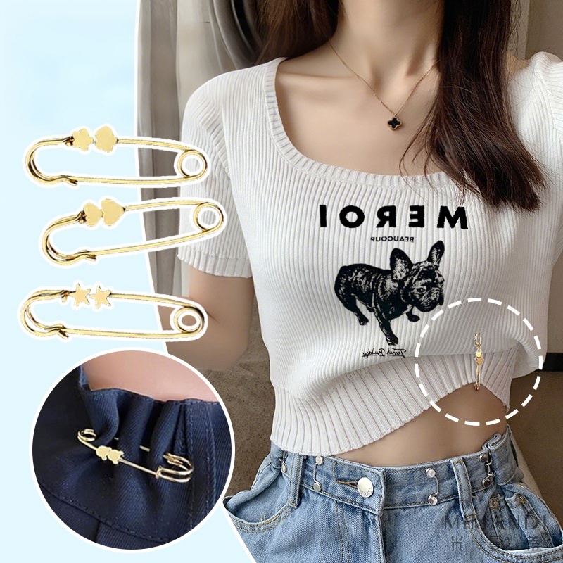 ในไทย-พร้อมส่ง✨เข็มกลัด ปรับเอวกางเกง ปรับขนาดเอว สำหรับผู้หญิง แบบพกพา-Move