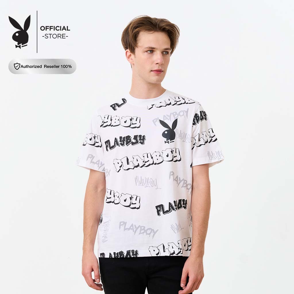 PLAYBOY เสื้อยืดคอกลมแขนสั้น รุ่น P1MT259OT066WH