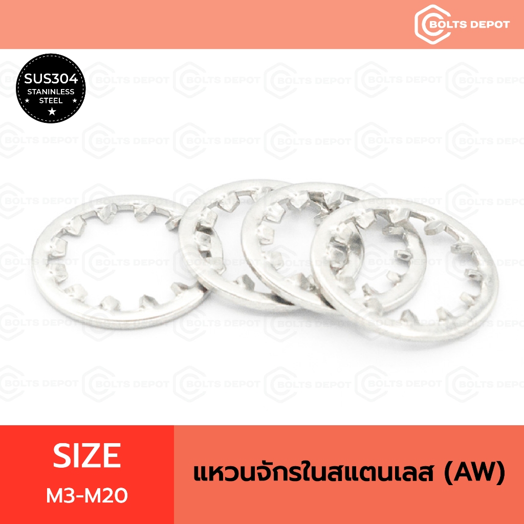 แหวนจักรในสแตนเลส Size M3-M20 I Stainless Steel SUS420