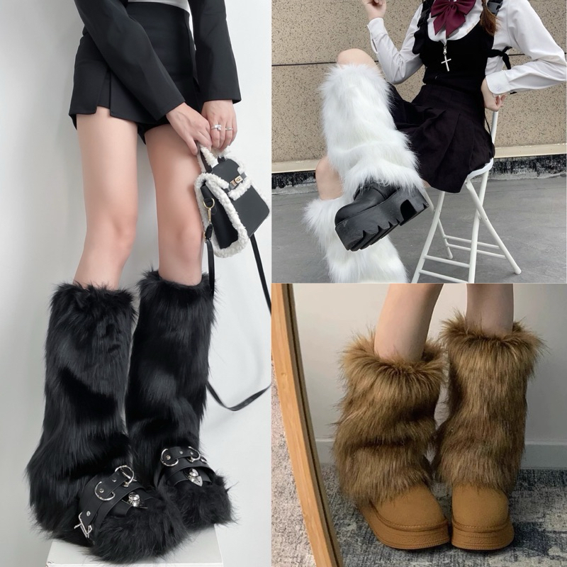 ถุงเท้าขน มาแรง ขายเป็นคู่ แมชชิ่งได้หลายสไตล์ พร้อมส่งในไทย ความยาว 40cm สีน่ารัก ใช้แมชชิ่งได้หลายแบบ🤍🎀 ขายเป็นคู่นะคะ