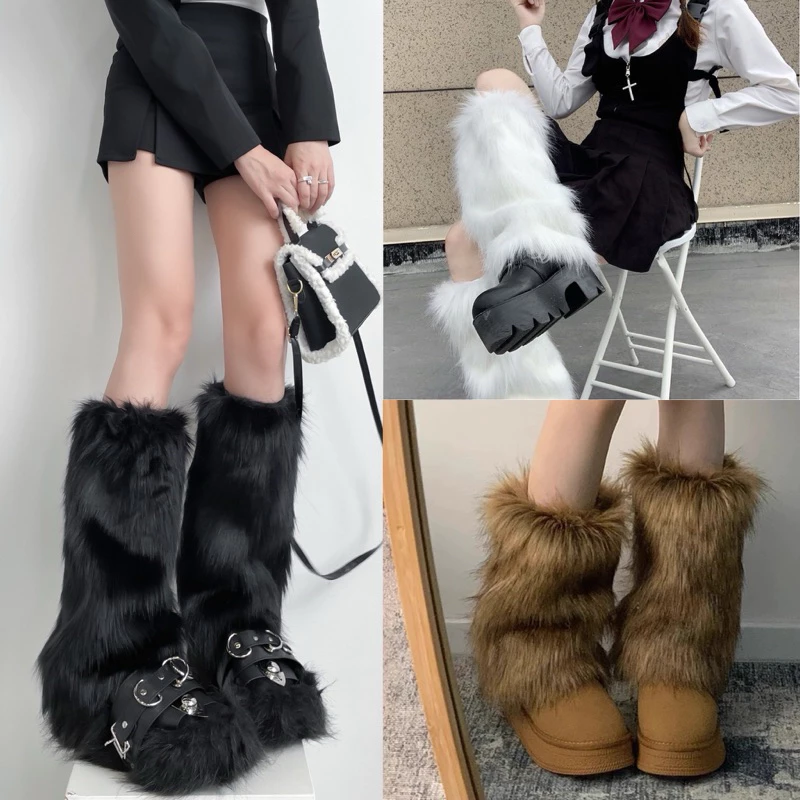 ถุงเท้าขน มาแรง ขายเป็นคู่ แมชชิ่งได้หลายสไตล์ พร้อมส่งในไทย ความยาว 40cm สีน่ารัก ใช้แมชชิ่งได้หลายแบบ🤍🎀 ขายเป็นคู่นะคะ