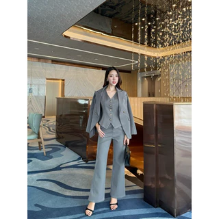 22000 Premium setsuit 3 ชิ้นสูท + เสื้อทรง vest กางเกงผ้าลายริ้ว