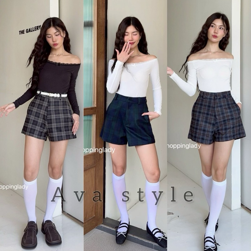 S-XXXL ❤️กางเกงเอวสูง ผ้าญี่ปุ่นลายสก๊อต ผ้าหนานุ่มใส่สบาย❤️🌈