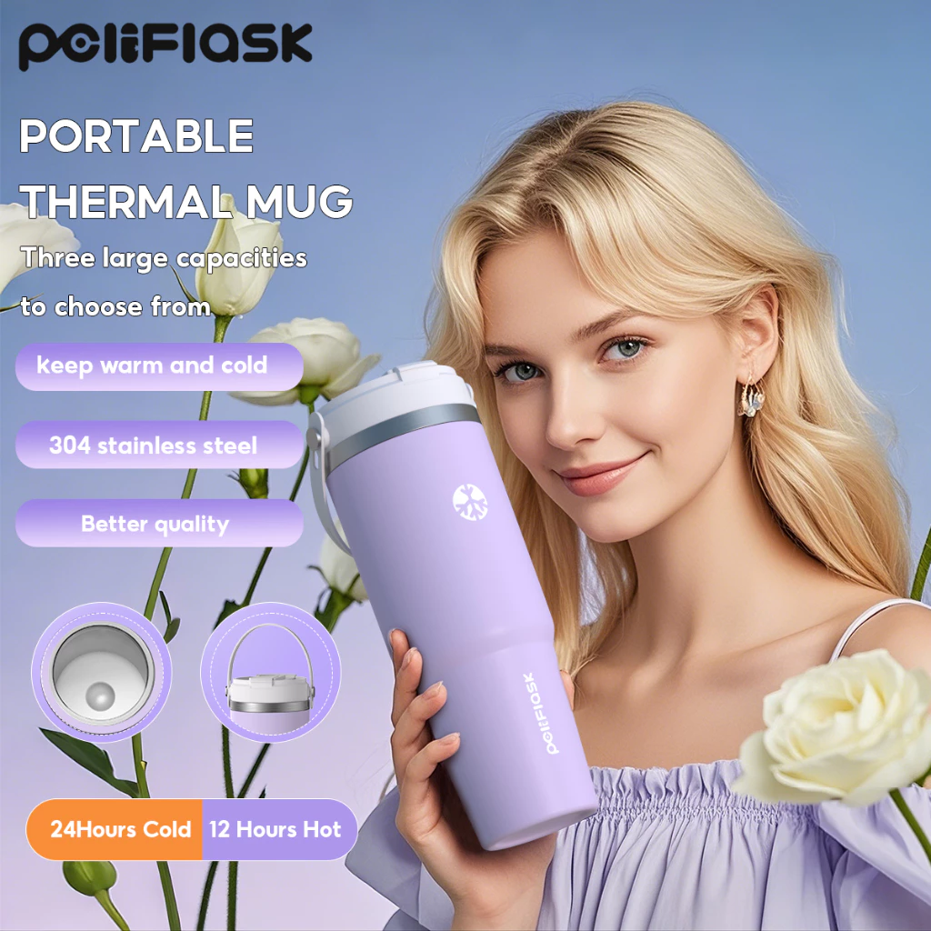 Peliflask แก้วเก็บความเย็น เก็บความเย็น สแตนเลส พร้อมหูหิ้ว แก้วน้ําเก็บความเย็น แก้วเยติ 30/35oz
