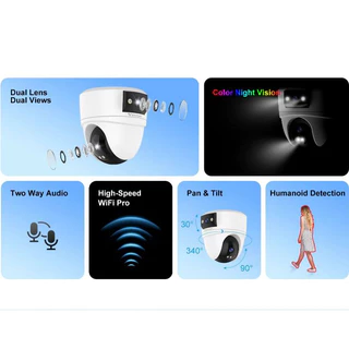 Vstarcam CS2DR WiFi / CG2DR SIM 4G (เลนส์คู่) กล้องวงจรปิดไร้สาย ความละเอียด 5MP(1296P) indoor มีAI+