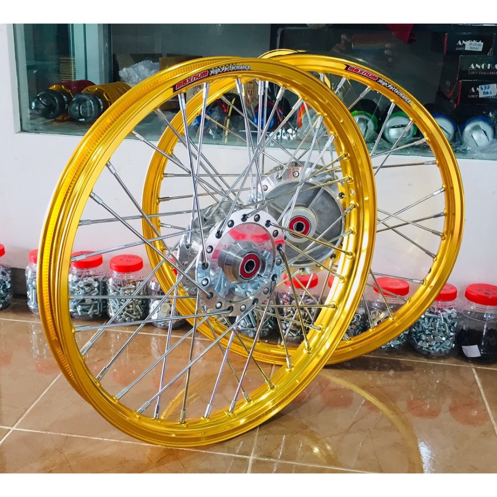 ชุดวงล้อ เวฟ110i/CZI/WAVE125I ชุดวงล้อพร้อมใส่ วงล้อขอบ17 ครบชุด ชุดล้อ ล้อโลพร้อมติดตั้ง วงล้อ1.4x1