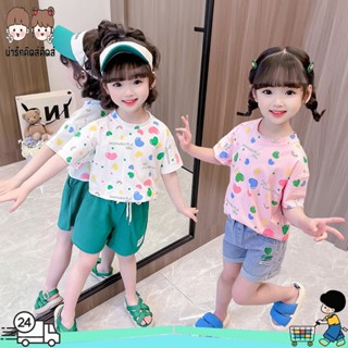 เสื้อยืดเด็กหญิง เสื้อแขนสั้นเด็กผู้หญิง หวานน่ารัก มีไซส์90…