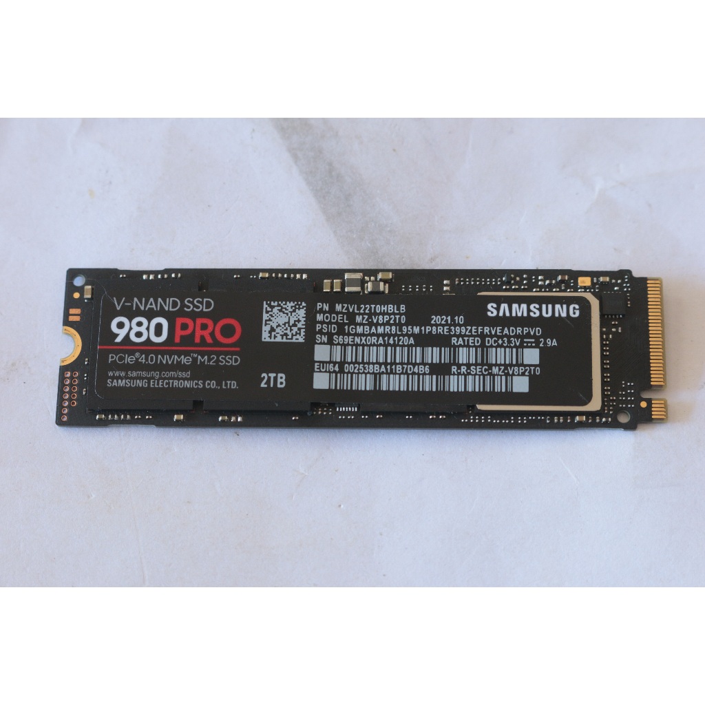 SAMSUNG 980 PRO 2 TB - PCIe 4x4/NVMe M.2 2280 (MZ-V8P2T0BW)
