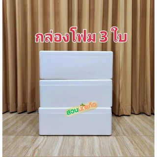 กล่องโฟม ลังโฟม ปลูกผักไฮโดรโปนิกส์ กล่องกุ้ง 10กก.*4ใบ*