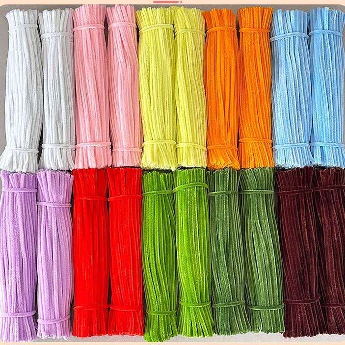 8mm สินค้าพร้อมส่ง ลวดกำมะหยี่ DIY แยกสี สร้างสรรค์งานประดิษฐ์ต่างๆ สำหรับงานฝีมือ สีสันสดใส สินค้าขายดี(50/100pc)