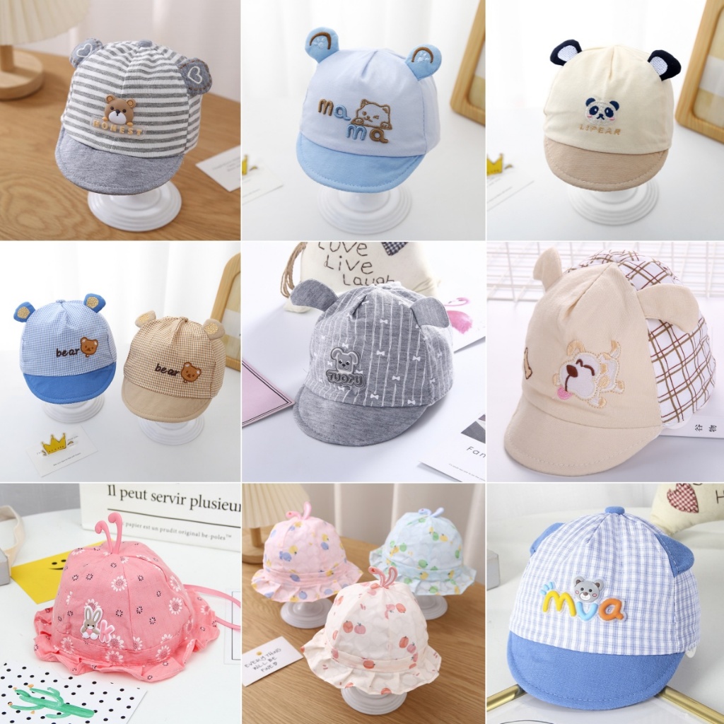 พร้อมส่ง!!  หมวกเด็กอ่อน หมวกเด็กเล็กน่ารักๆ สำหรับเด็ก 0-6 เดือน M1